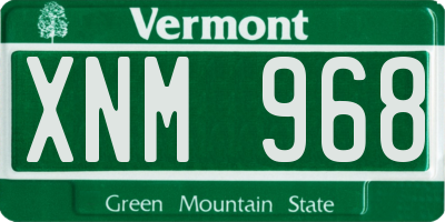 VT license plate XNM968