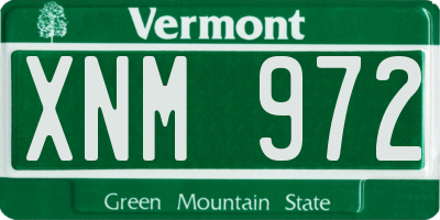 VT license plate XNM972