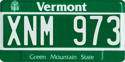 VT license plate XNM973