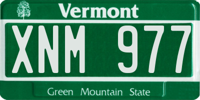 VT license plate XNM977