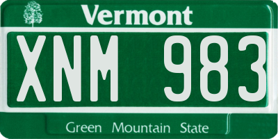VT license plate XNM983