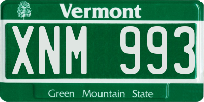 VT license plate XNM993