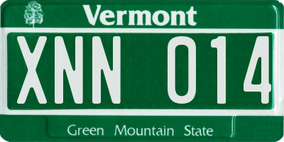 VT license plate XNN014