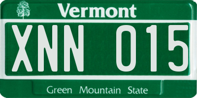 VT license plate XNN015