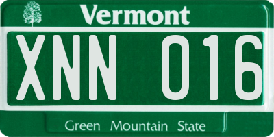 VT license plate XNN016