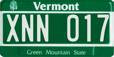 VT license plate XNN017