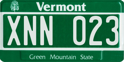 VT license plate XNN023