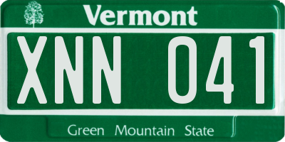 VT license plate XNN041