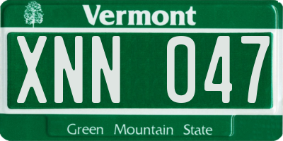 VT license plate XNN047