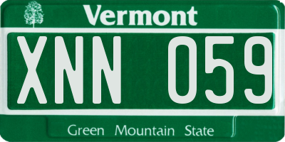 VT license plate XNN059