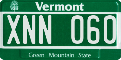 VT license plate XNN060