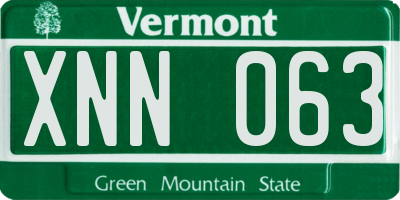 VT license plate XNN063