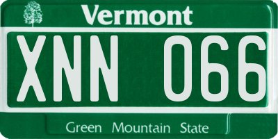 VT license plate XNN066