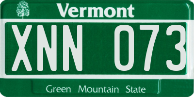 VT license plate XNN073