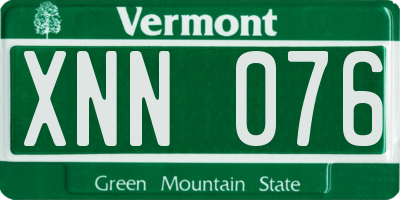 VT license plate XNN076