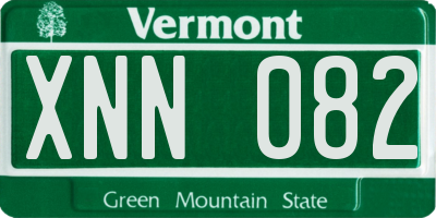 VT license plate XNN082