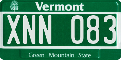 VT license plate XNN083