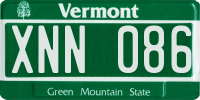 VT license plate XNN086