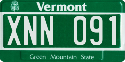 VT license plate XNN091