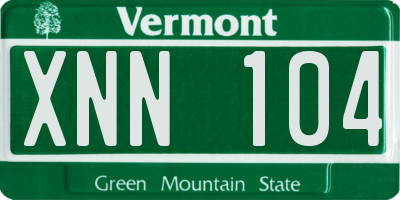 VT license plate XNN104