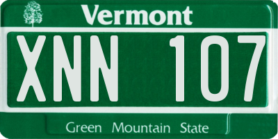 VT license plate XNN107