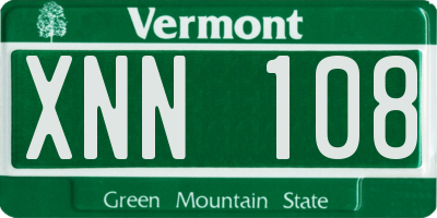 VT license plate XNN108