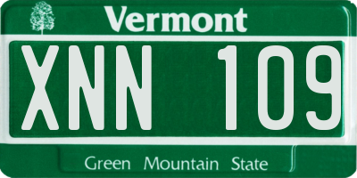VT license plate XNN109