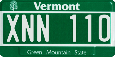 VT license plate XNN110