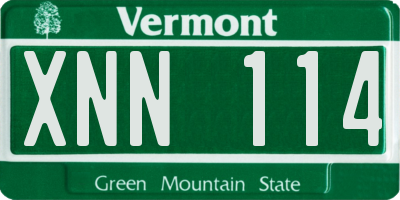 VT license plate XNN114