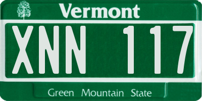 VT license plate XNN117