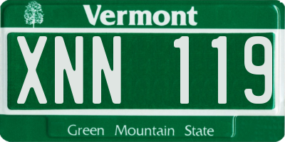 VT license plate XNN119