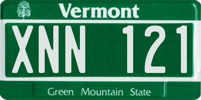 VT license plate XNN121