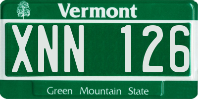 VT license plate XNN126