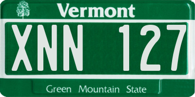 VT license plate XNN127