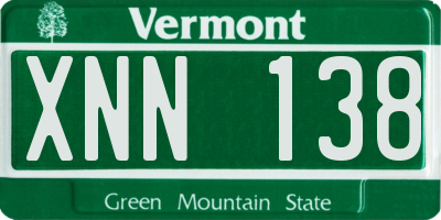VT license plate XNN138