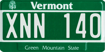 VT license plate XNN140