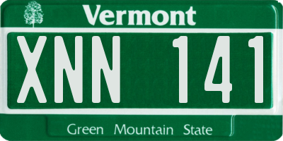 VT license plate XNN141