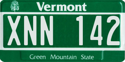 VT license plate XNN142