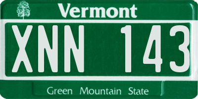 VT license plate XNN143