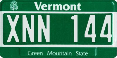 VT license plate XNN144