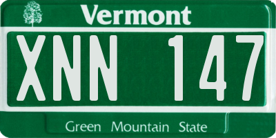 VT license plate XNN147