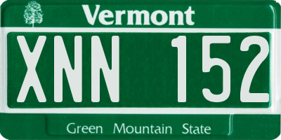 VT license plate XNN152