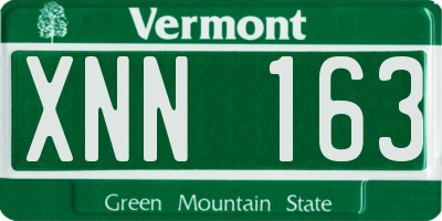 VT license plate XNN163