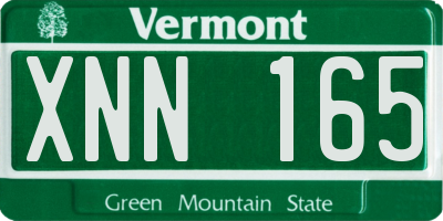 VT license plate XNN165