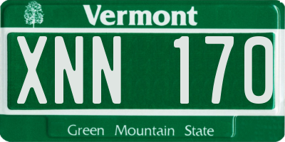 VT license plate XNN170