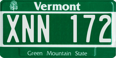 VT license plate XNN172