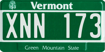 VT license plate XNN173