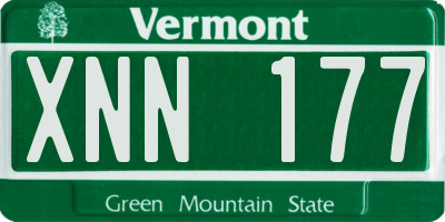VT license plate XNN177