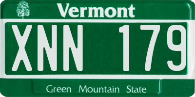 VT license plate XNN179