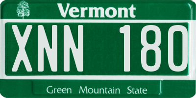 VT license plate XNN180